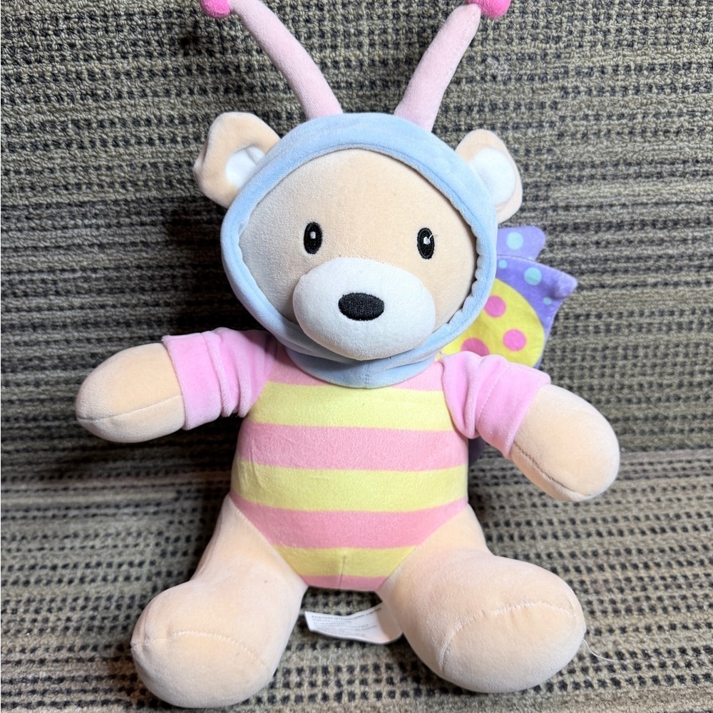 Adorable Plush Bear Toy with Striped Bee Outfit - Picture 2 of 9
